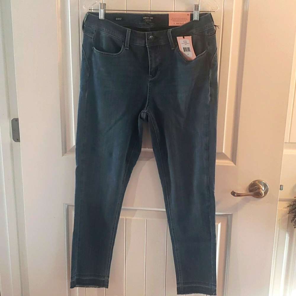 NYDJ Boost skinny released hem jeans, curves 360- LEAR,  size 10, NWT